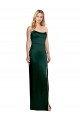 Magasins de Vert Chasseur Trapèze Scoop Sans bretelle Satiné Stretch Longue Formelles Robes demoiselle d'honneur / Robes de soirée / Robes de bal