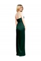 Magasins de Vert Chasseur Trapèze Scoop Sans bretelle Satiné Stretch Longue Formelles Robes demoiselle d'honneur / Robes de soirée / Robes de bal