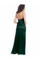 Magasins de Vert Chasseur Trapèze Scoop Satiné Stretch Longue Formelles Robes demoiselle d'honneur / Robes de soirée / Robes de bal