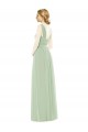 Magasins de Vert Sauge Trapèze Bretelles spaghetti Mousseline Longue Robes demoiselle d'honneur