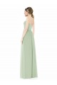 Magasins de Vert Sauge Trapèze Sans bretelle Mousseline Longue Robes demoiselle d'honneur
