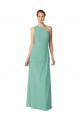 Magasins de Vert de jade Trapèze Mousseline Longue Robes demoiselle d'honneur