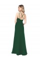 Magasins de Vert foncé Trapèze Col V Mousseline Longue Robes demoiselle d'honneur
