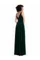 Magasins de Vert foncé Trapèze Col V Velours Stretch Longue Robes demoiselle d'honneur / Robes de bal