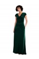Magasins de Vert foncé Trapèze Velours Stretch Longue Robes demoiselle d'honneur / Robes de bal