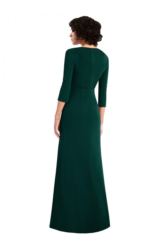 Magasins de Vert foncé Trompette Col V Spandex Longue Formelles Robes demoiselle d'honneur / Robes de soirée / Robes de bal