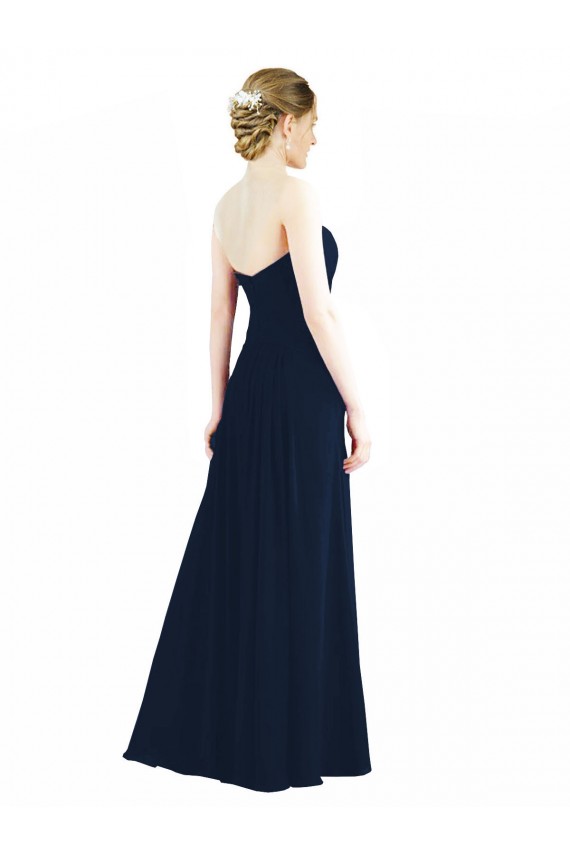 Magasins de Vert fumée Trapèze Mousseline Longue Robes demoiselle d'honneur
