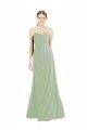 Magasins de Vert fumée Trapèze Mousseline Longue Robes demoiselle d'honneur