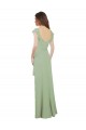 Magasins de Vert fumée Trapèze Mousseline Longue Robes demoiselle d'honneur