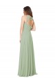 Magasins de Vert fumée Trapèze Mousseline Longue Robes demoiselle d'honneur