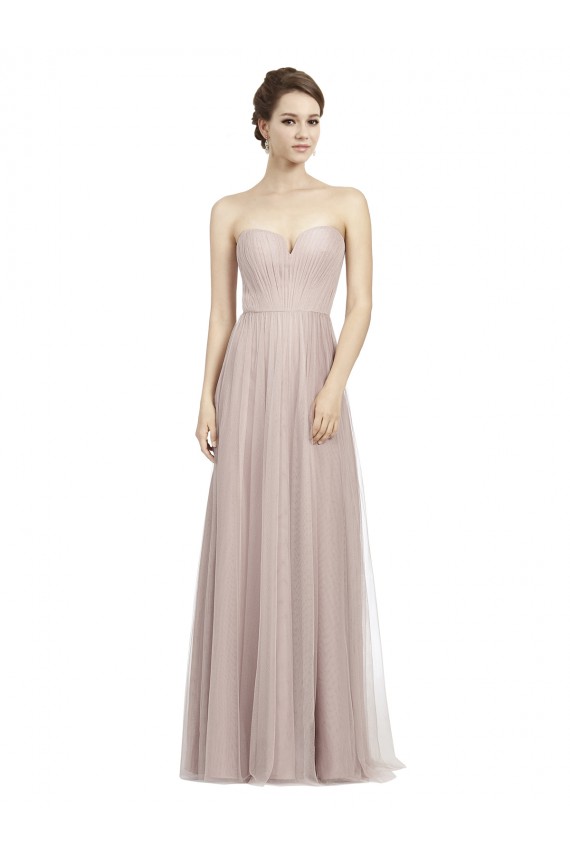 Magasins de Vintage Rose Trapèze Tulle Longue Robes demoiselle d'honneur