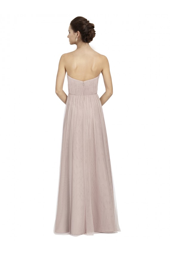 Magasins de Vintage Rose Trapèze Tulle Longue Robes demoiselle d'honneur