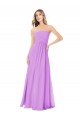 Magasins de Violet Trapèze Sans bretelle Mousseline Longue Robes demoiselle d'honneur