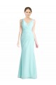 Magasins de Waterfall Sirène Col V Mousseline Dentelle Longue Robes demoiselle d'honneur