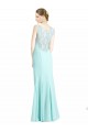 Magasins de Waterfall Sirène Col V Mousseline Dentelle Longue Robes demoiselle d'honneur